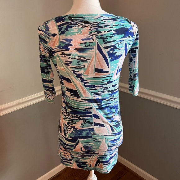 Lilly Pulitzer Tammy UPF 50+ Dress - Pier Pressure Boat Print - Girls Lrg (8-10) - Picture 3 of 8